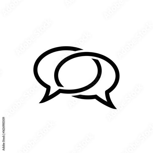 Vector icon of speech bubbles communicating with each other  