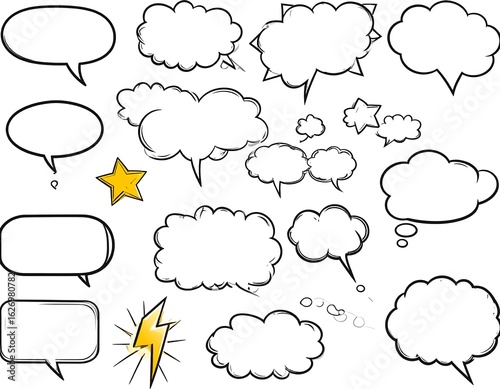 Collection of various comic book speech bubbles (1)