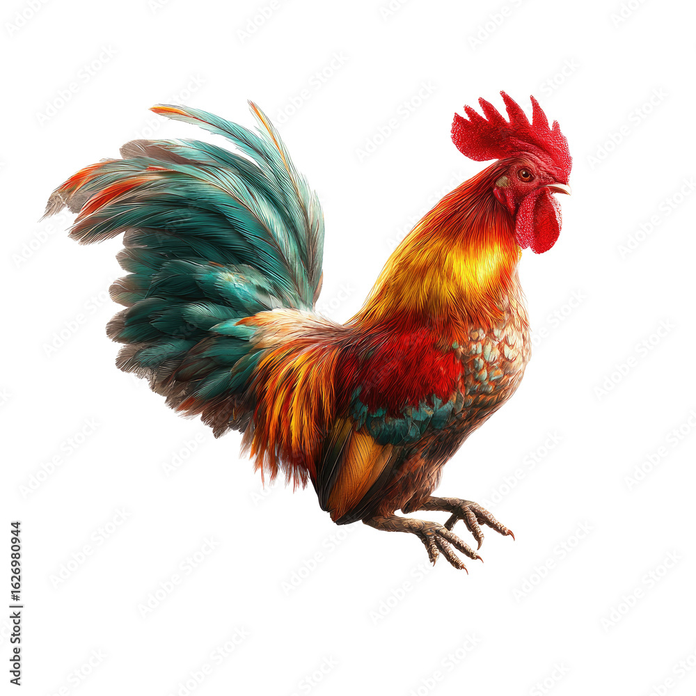 Fototapeta premium Vibrant rooster portrait