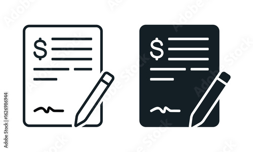 Business contract signature icon. Illustration vector