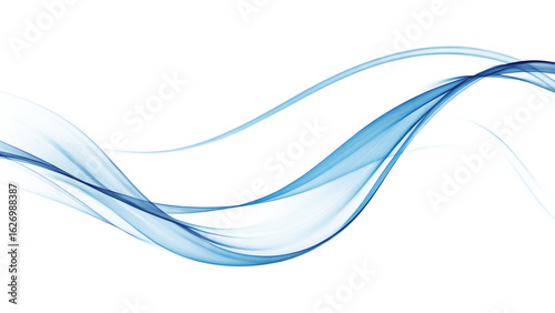 abstract blue waves isolated on white background