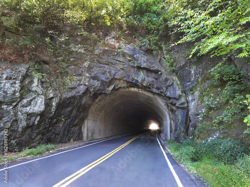 Marys Rock Tunnel, construction1932, located along Sky Line Drive. Shenandoah National Park, Blue Ridge, Appalachian Mountains, Virginia.