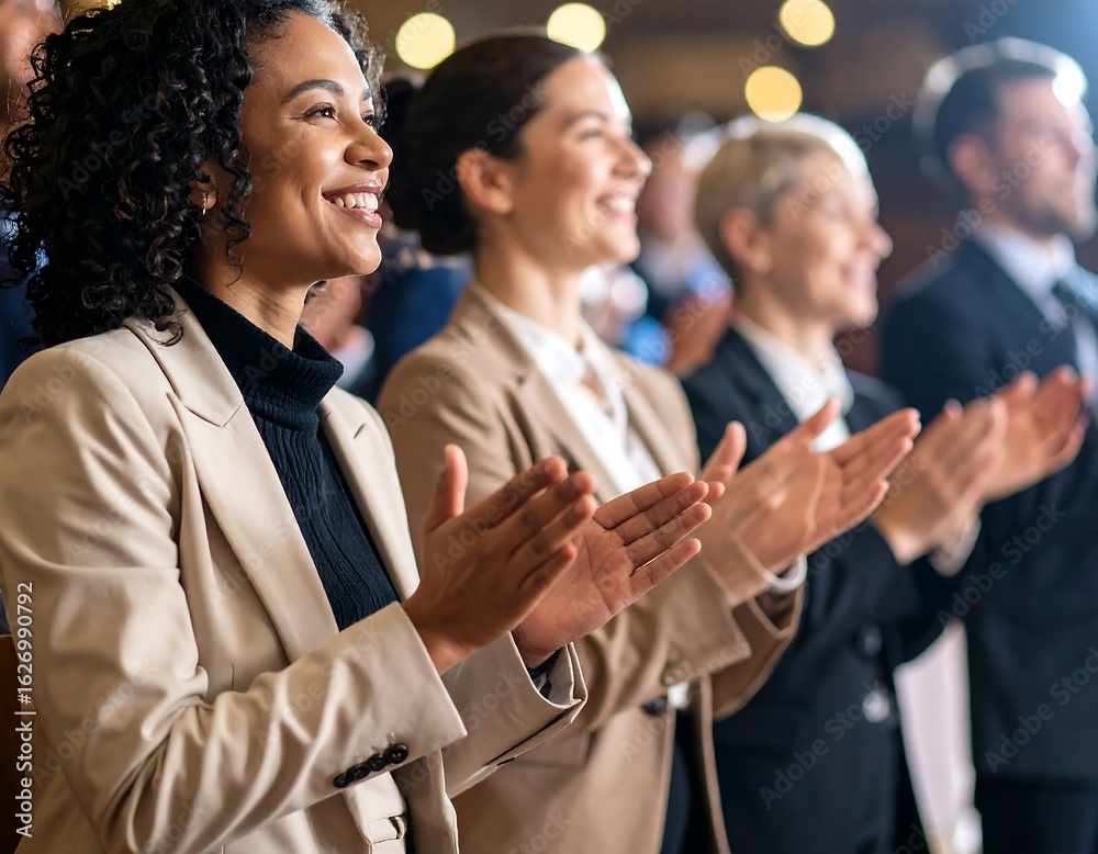 Obraz premium Business people applauding at a presentation