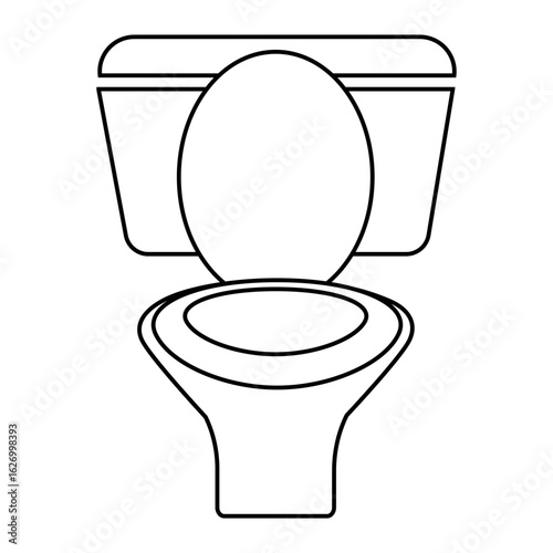 Simple line art of a standard toilet with closed lid