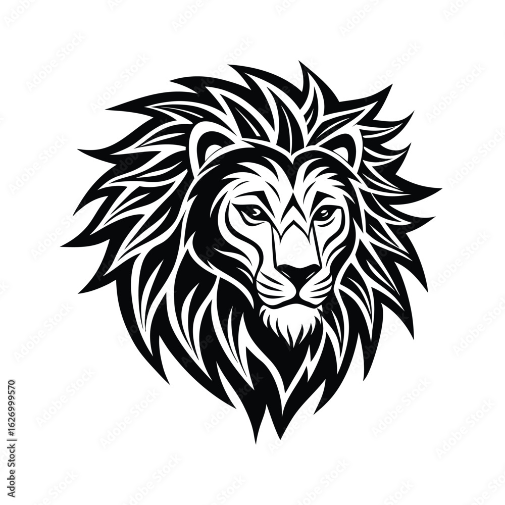 Fototapeta premium lion head logo vector design illustration.