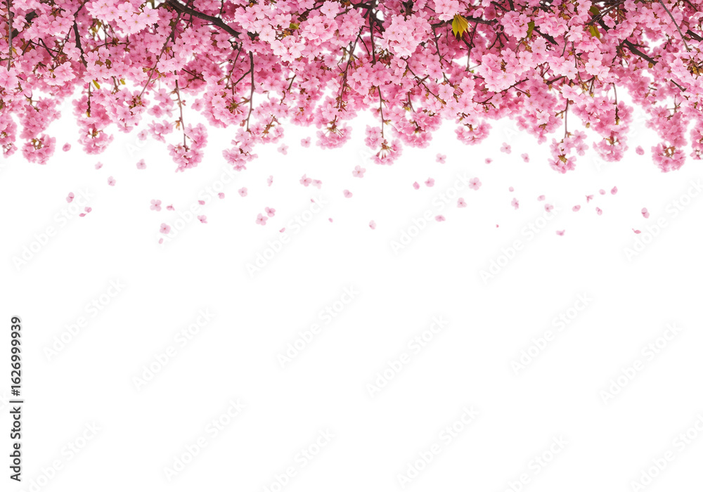 Cherry Blossom Flowers on Transparent Background in Nature Scene, Outdoor Environment, Close-Up View Cherry Blossom Flowers on Transparent Background in Nature Scene, Outdoor Environment, Close-Up View