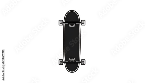 Simple black longboard graphic
