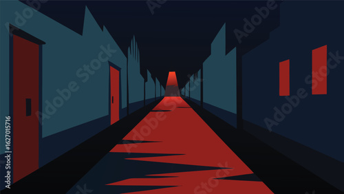 shadows drifting through dark alley vector background