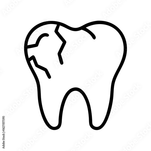 Cracked tooth dental problem toothache oral hygiene dentistry broken tooth enamel damage issue