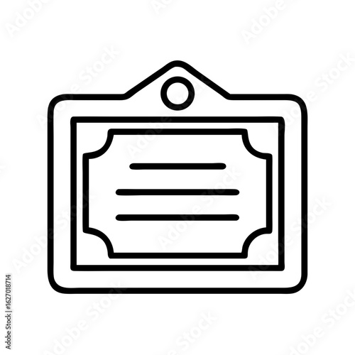 Certificate diploma award achievement graduation degree document education line art icon vector