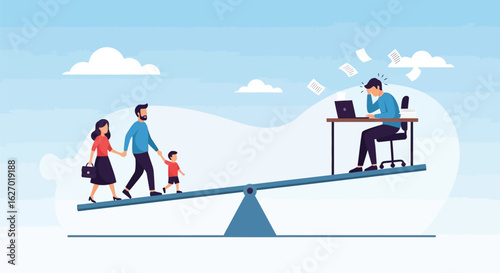 Work-Life Imbalance Concept – Family and Career in Unequal Balance