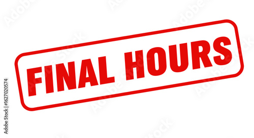 Promotional stamp indicating final hours for sale, white background, vector, isolated,  Black Friday, sale