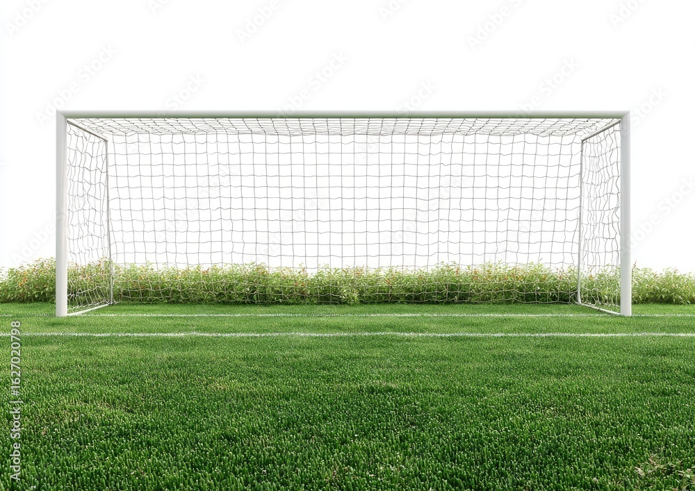 Fototapeta premium Soccer goal on green field