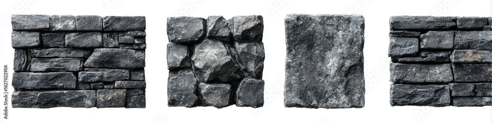 Obraz premium Dark Gray Stone Veneer Panels