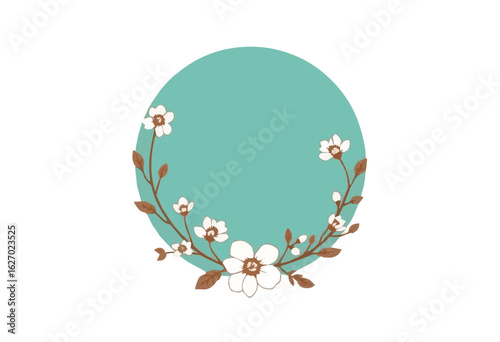 Estrutura circular com flores.
