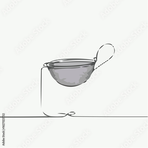 Tea strainer for Chinese tea ceremony Icon in minimalist style  