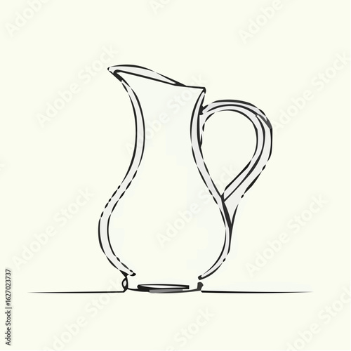 Fairness pitcher illustration in minimalist line art style  