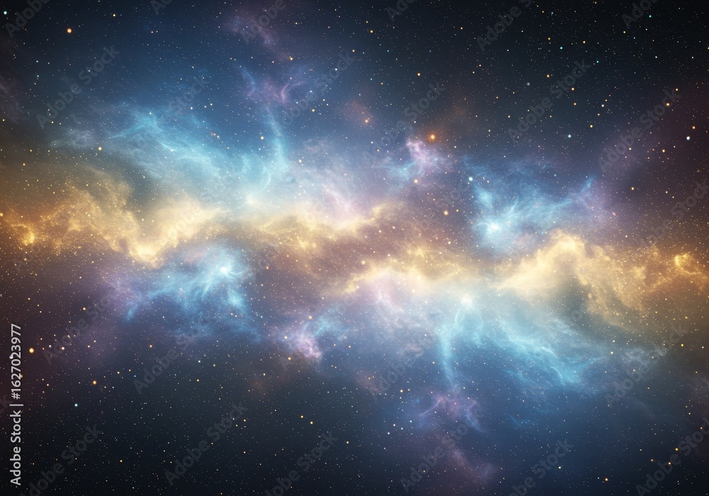 Fototapeta premium Cosmic with stardust and vibrant celestial clouds.