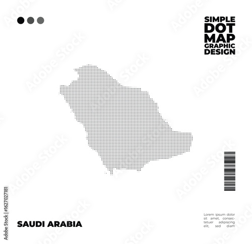 Geometric Dot Pattern Map of Saudi Arabia for Clean and Modern Design Projects
