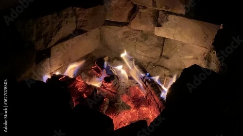 fire in the fireplace