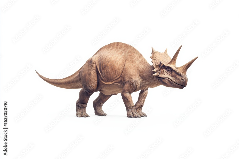Fototapeta premium Realistic depiction of a styracosaurus in natural habitat for educational and ornamental use