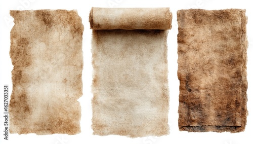 Aged parchment scrolls