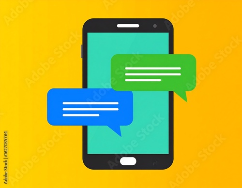 Smartphone with chat bubbles