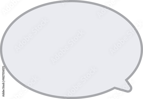 濃いグレーの縁取りに、薄いグレーのべた塗の吹き出し。楕円形で使いやすい。