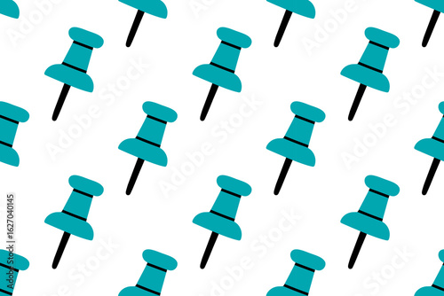 Seamless vector pattern with push pins. Ideal for bulletin boards and office design.