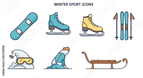 Winter Sports Icons Set