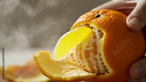 Orange peel being removed