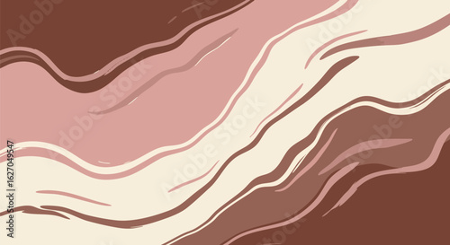 Fashionable camouflage design with organic abstract shapes. Vector illustration background in brown and dusty rose tones.