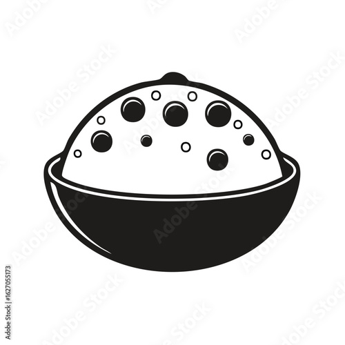 Stylized black icon of a traditional rice dish in a bowl