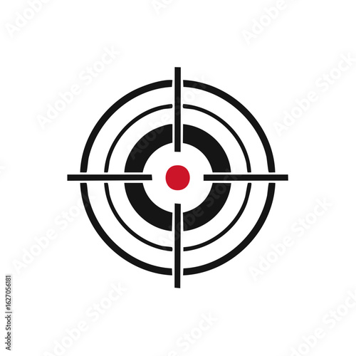 Black Target Design with Red Center, Aim, Accuracy, Focus, and Precision Concept