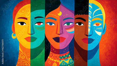 fusion of diverse faces symbolizing unity and inclusion