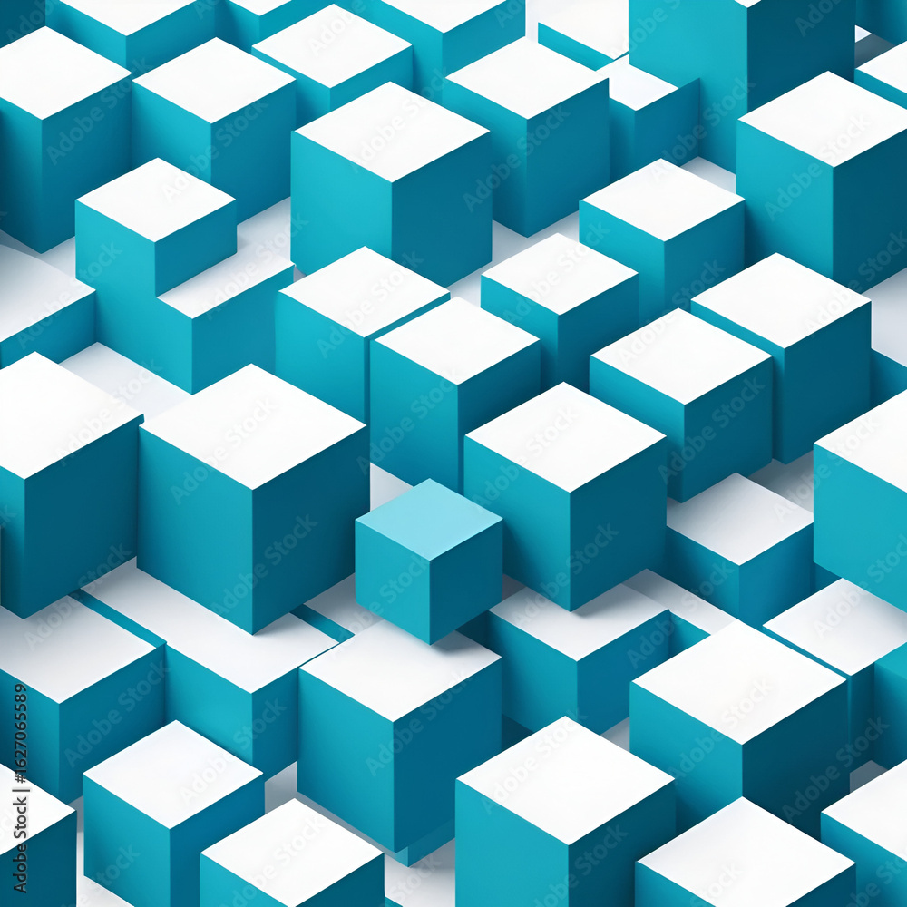 Obraz premium Abstract cubic minimalist background with sharp geometric blocks