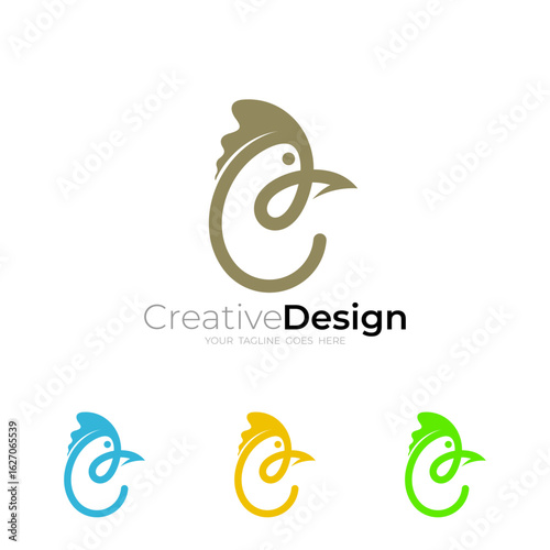 Letter C logo with chicken design combination, business logos