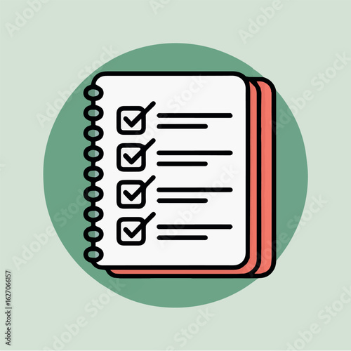 Clean and modern vector  checklist notebook task management planning organization todo list productivity