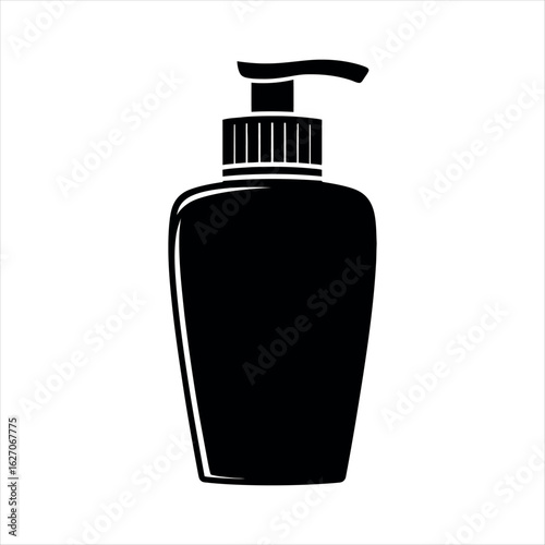 Black liquid dispenser bottle with pump container