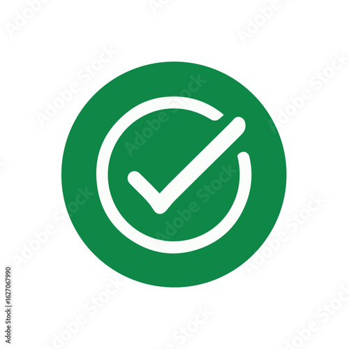 Clean and modern vector  green check mark vector icon symbol of approval success and correct confirmation