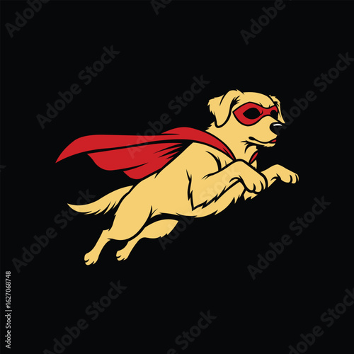 Dog Superhero Illustration Creative Design Template Logo
