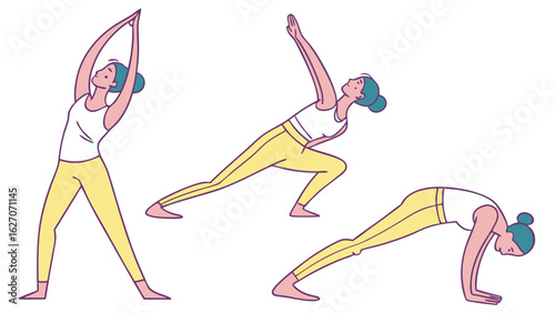 Woman Performing Various Yoga Poses for Health and Wellness Outdoors