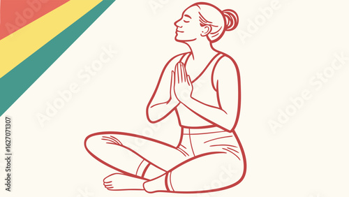Young Woman Practicing Yoga Meditation in a Peaceful Sitting Position