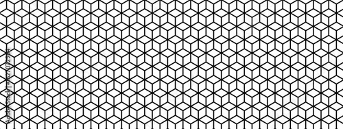 Cube shapes pattern. Repeated squares in isometric projection. Tile floor or wall mosaic texture. Minimalistic abstract geometric print. Wallpaper with diamond forms. Vector graphic illustration.