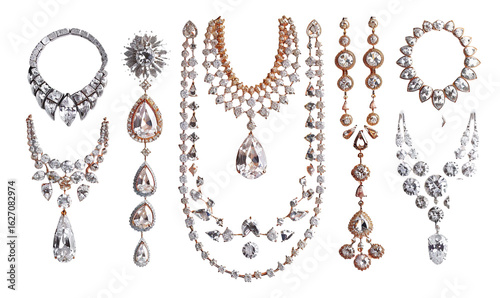 various women dimond necklaces with earrings