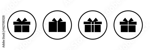 Gift icon logo design. gift sign and symbol. birthday gift