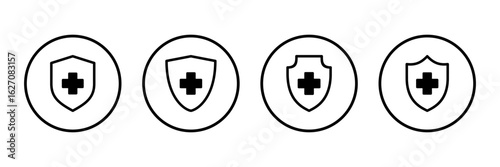 Health insurance icon logo design. Insurance health document sign and symbol