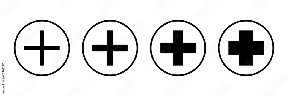 Fototapeta premium Plus icon logo design. Add plus sign and symbol
