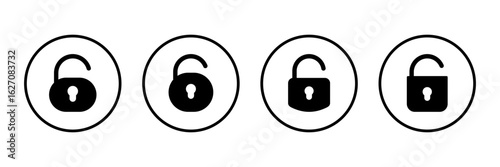 Unlock icon logo design. Unlock sign and symbol. unlocked padlock icon