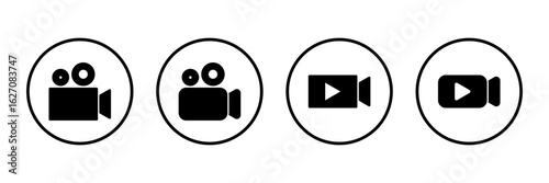 Video icon logo design. video camera sign and symbol. movie sign. cinema